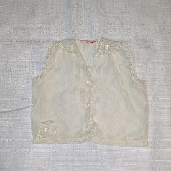 Vintage Girls Button‎ Down Vest - Picture 1 of 6